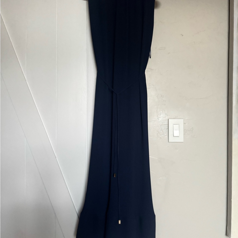 Milly Navy Maxi Dress with Waist Tie size 0